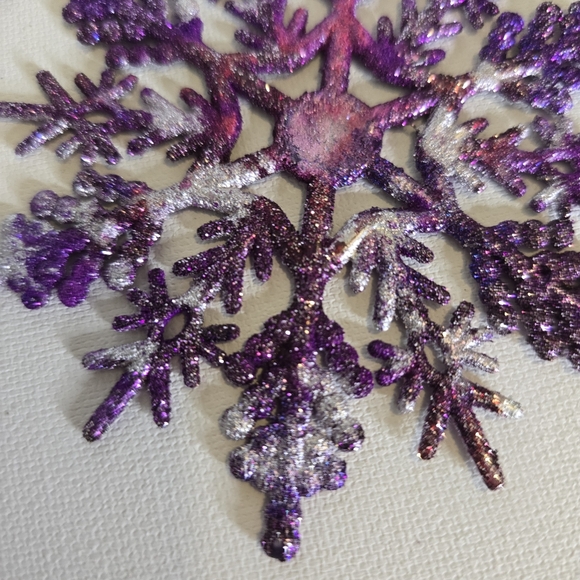 HANDCRAFTED Snowflake Pierced Earrings ARTISAN HANDMADE Holiday Jewelry 4 inches - Picture 10 of 17